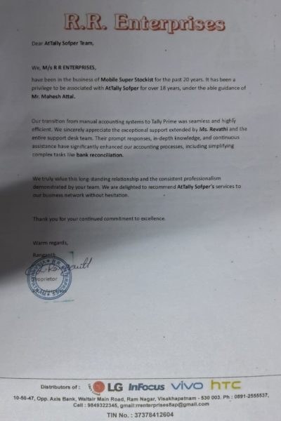 reived by R. R. Enterprise to AtTally Sofper.